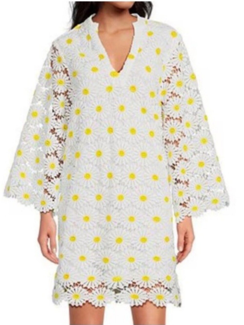 J. Marie Maggie Floral Daisy Lace Swing Dress Size Medium NEW NWT - Picture 2 of 14